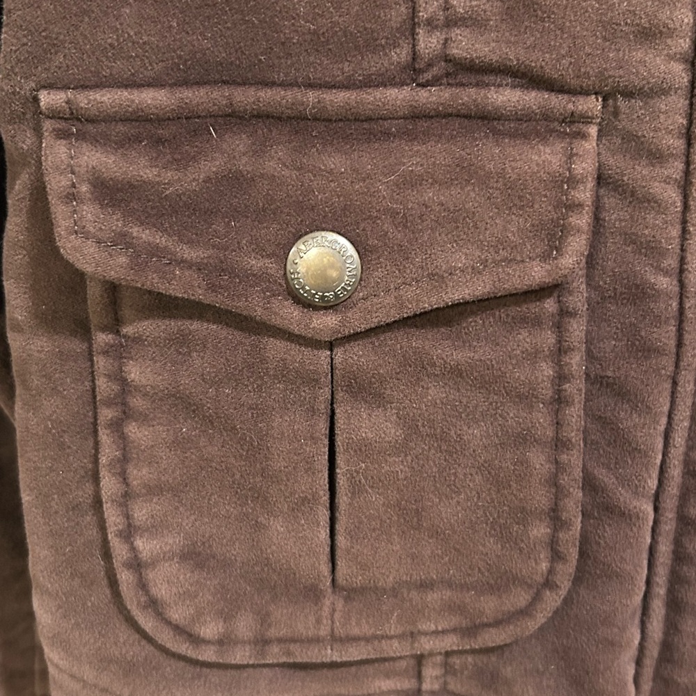 Vintage Abercrombie &Finch  Chocolate Brown Military  Moto Style Jacket Size - Picture 13 of 17